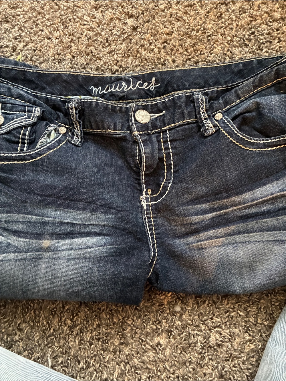 Maurices Women's Dark Wash Jeans with Contrast Stitching